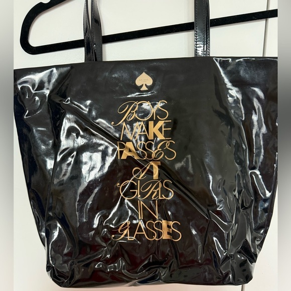 kate spade Handbags - Kate Spade Womens Bon Shopper Bag Tote Black W/ Golden Letters